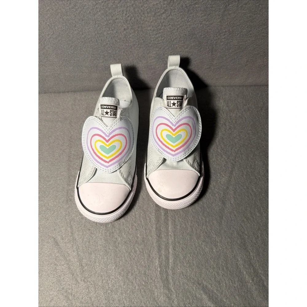 Converse CTAS One Strap OX Light Blue/Multi Toddler Girl's Sneakers-Sz 10